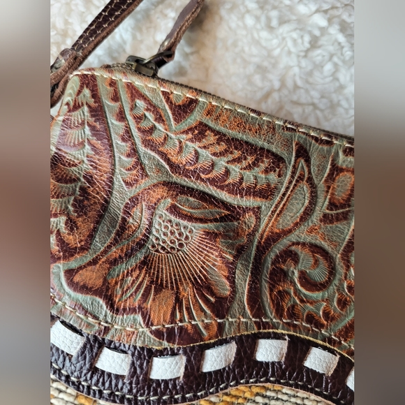 MYRA BAG IN COTTON AND LEATHER MADE IN INDIA COUNTRY WESTERN COWGIRL VIBE - Picture 12 of 13